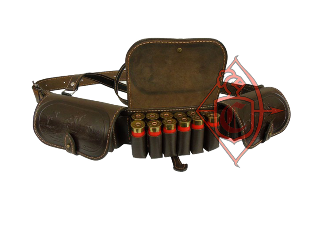 Патронташ кожаный двухрядный на 36 патронов